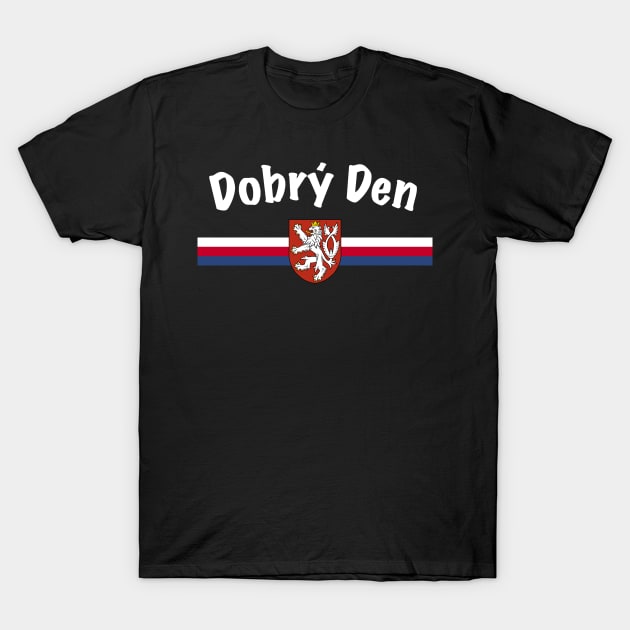 Dobry Den Czech Republic Heritage T-Shirt by SunburstGeo